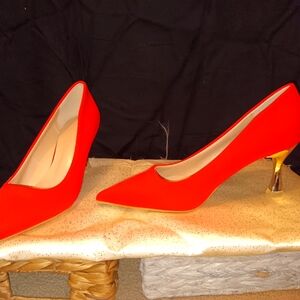 1.5inch, Red, Clear Heel Red Shoe